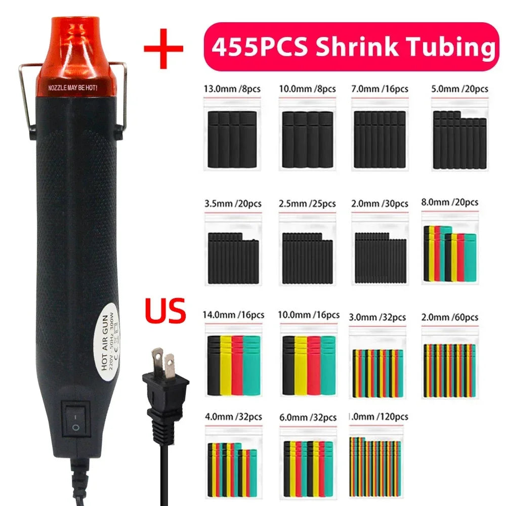 220/110V hot air gun or accessories.DIY tool hot power tool mini 300W welding temperature process blower,support base retraction Peaceful Pleasures Health and Wellness US Plug Gun with 455