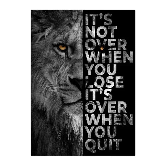 Nordic Lion Tiger Motivational Canvas Wall Art Poster Print Canvas Wall Art Peaceful Pleasures Health and Wellness