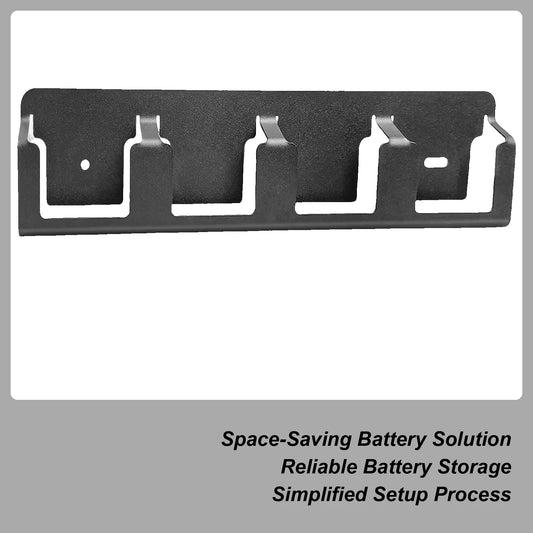 4-Slot Wall Mount 18V Battery Organizer | Heavy-Duty Steel Battery Wall Organizer Peaceful Pleasures Health and Wellness China Mainland