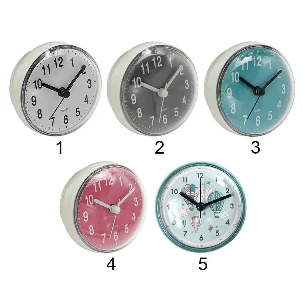 Mini Sucker Wall Clock Bathroom Anti-Fog Waterproof 7cm Kitchen Toilet Living Room Waterproof Small Quartz Table Clock Peaceful Pleasures Health and Wellness