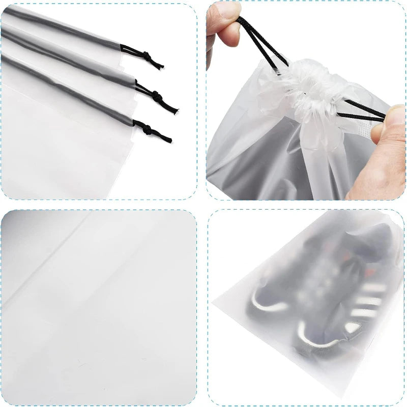 5~12PCS Shoe Storage Drawstring Bags Waterproof Travel Cosmetic Bag Sundries Towel Storage Bags Portable Transparent Plastic Bag Peaceful Pleasures Health and Wellness