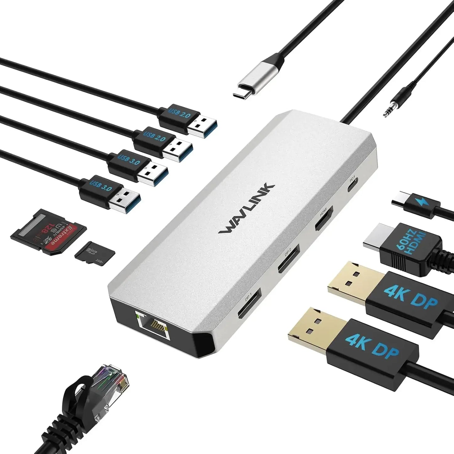 12-in-1 USB-C Docking Station with Triple Display, 85W PD, Gigabit Ethernet for Laptops Peaceful Pleasures Health and Wellness United States