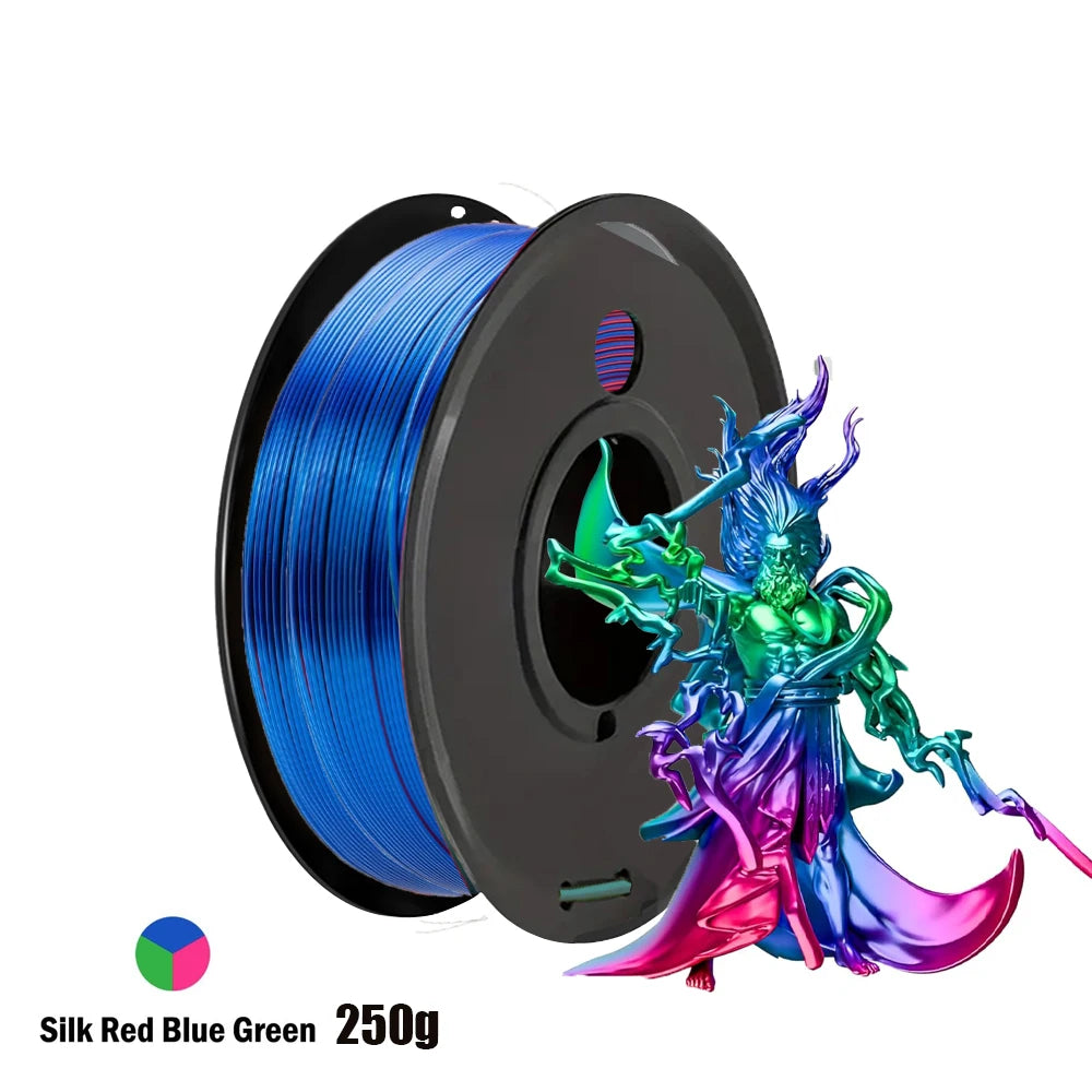 Tri-Tone Silk PLA Filament 1.75mm Aurora Colour Shift 250g×4