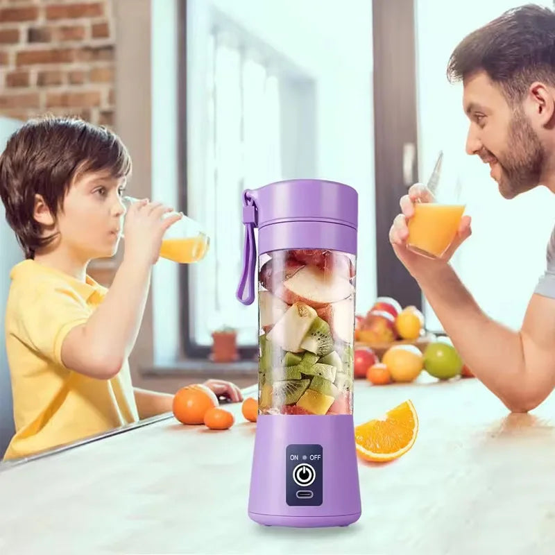 Personal Batidora Portatil Use Mini Blender Home USB 6 Blades Juicer Machine Rechargeable Fruit Juice Portable Blenders Peaceful Pleasures Health and Wellness