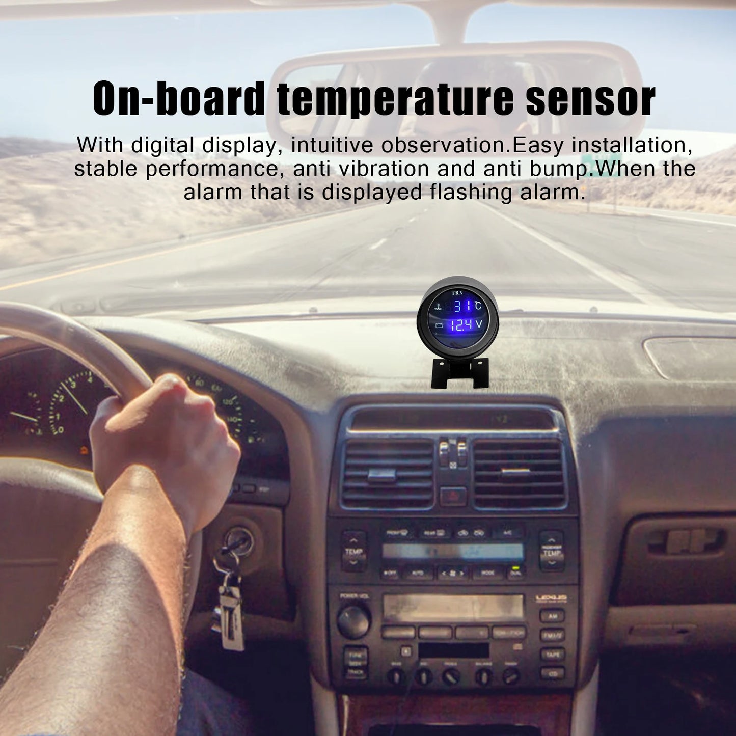 2-in-1 Digital Water Temp Gauge & Voltmeter | 12V 24V KKMOON