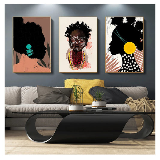 African Tribal Abstract Canvas Wall Art | Nordic Poster Print Canvas Wall Art Print Peaceful Pleasures Health and Wellness