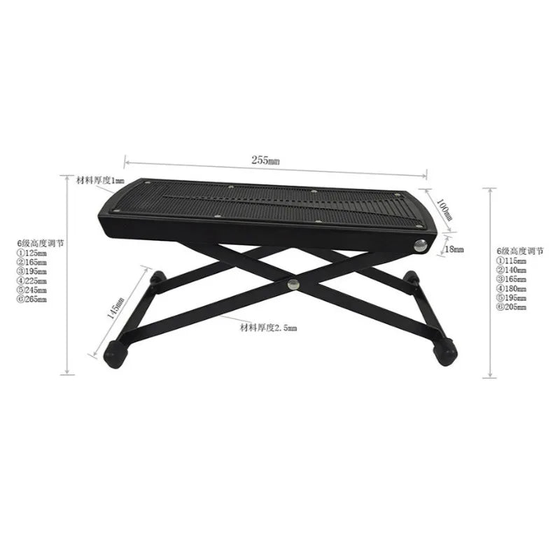 Guitar Footrest Thickened 6-speed Adjustment Pedal Folding Folk