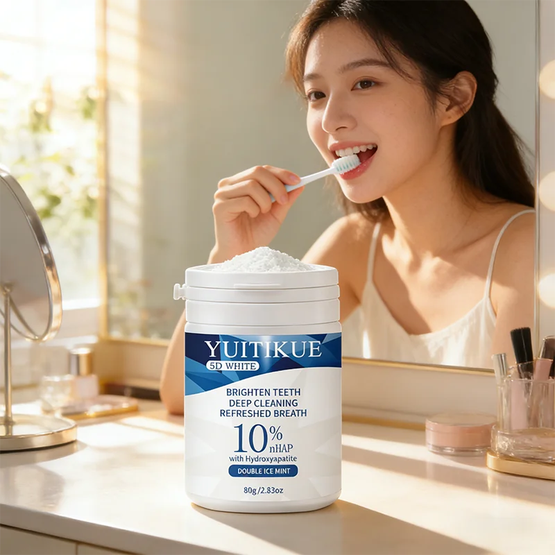 Yuitikue 5D White Teeth Powder, 10% Hydroxyapatite Tooth Brightening Powder for Deep Cleaning & Fresh Breath, 80g Peaceful Pleasures Health and Wellness