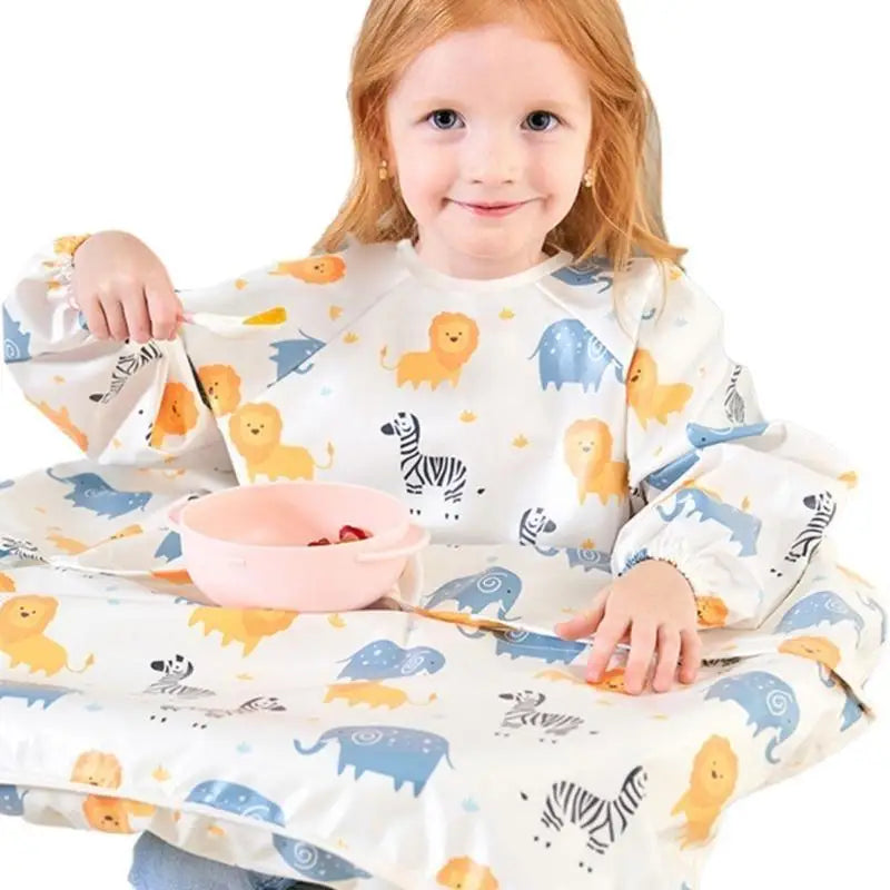 Baby Long Sleeve Feeding Bib Smock | Waterproof Coverall 1–5Y
