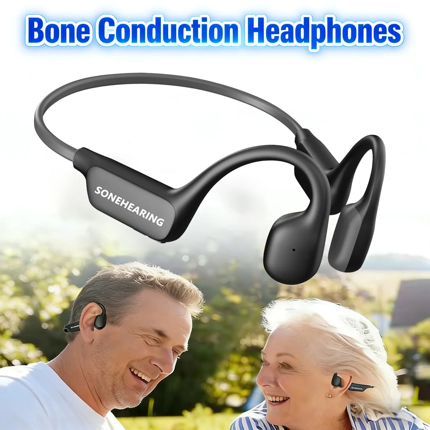 Bone Conduction Open-Ear Bluetooth 5.3 Headphones – 15Hr