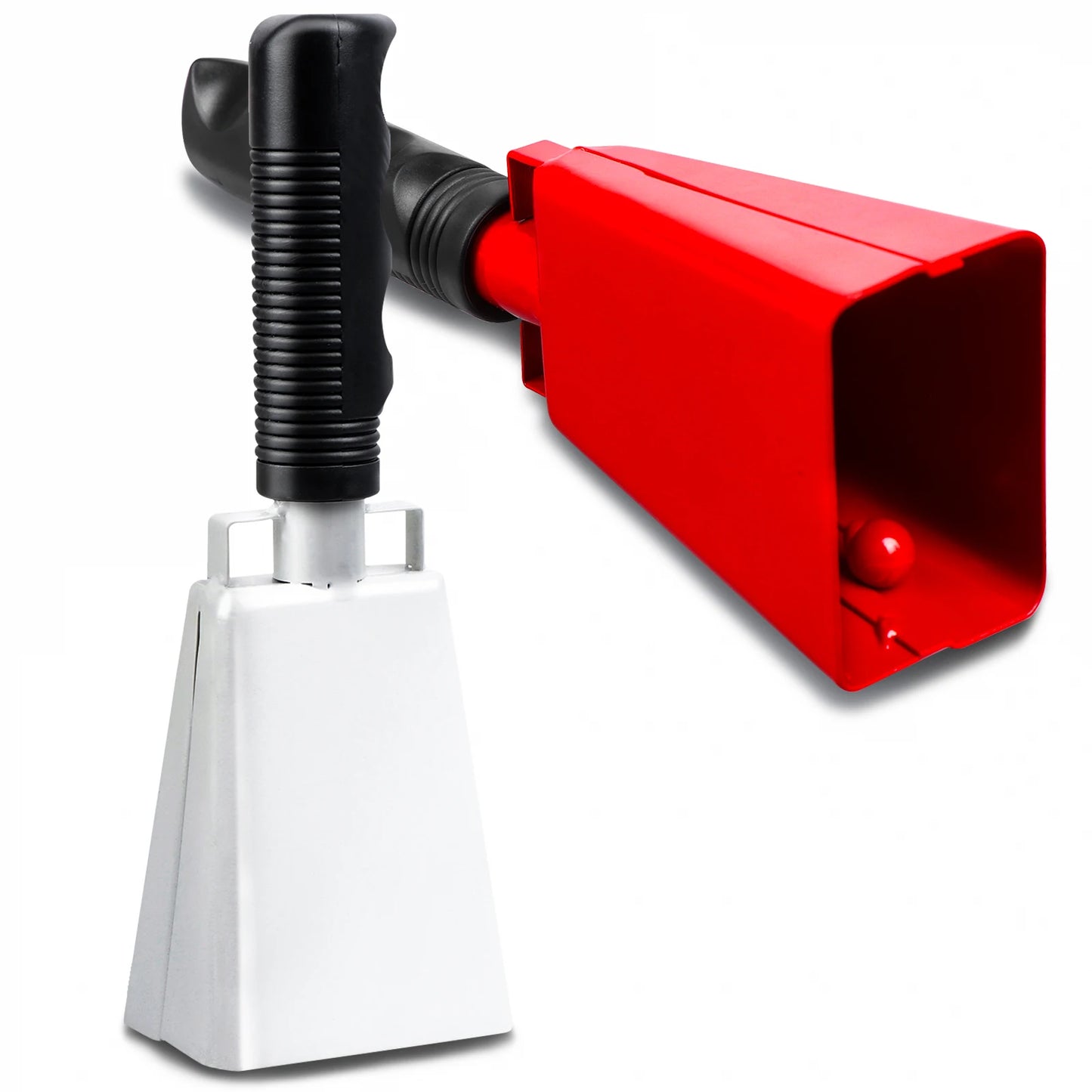 Marbit Steel Cowbell with Handle – Red Hand Percussion Bell Hand Percussion Bell Peaceful Pleasures Health and Wellness