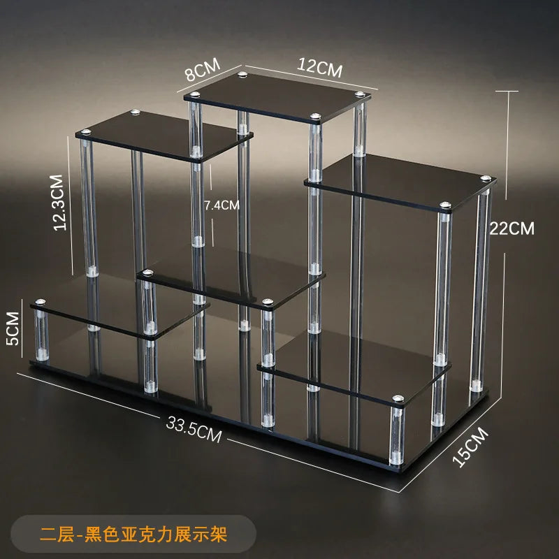 Acrylic Multi-Layer Tiered Display Rack & Storage Shelf