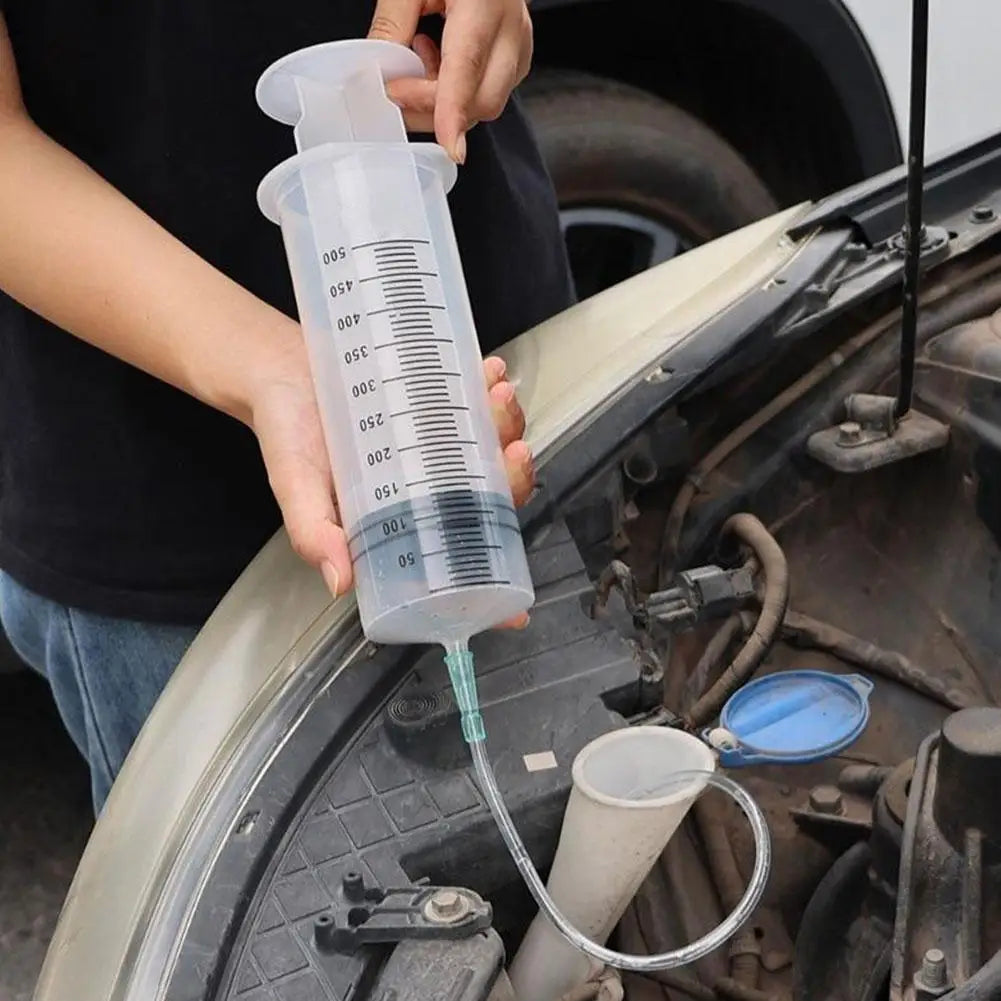 Manual Oil Fluid Extractor Syringe Pump with Hose – 500ml