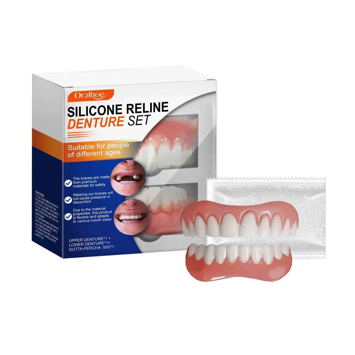 Oralhoe Silicone Denture Set – Temporary Tooth Alignment Retainer