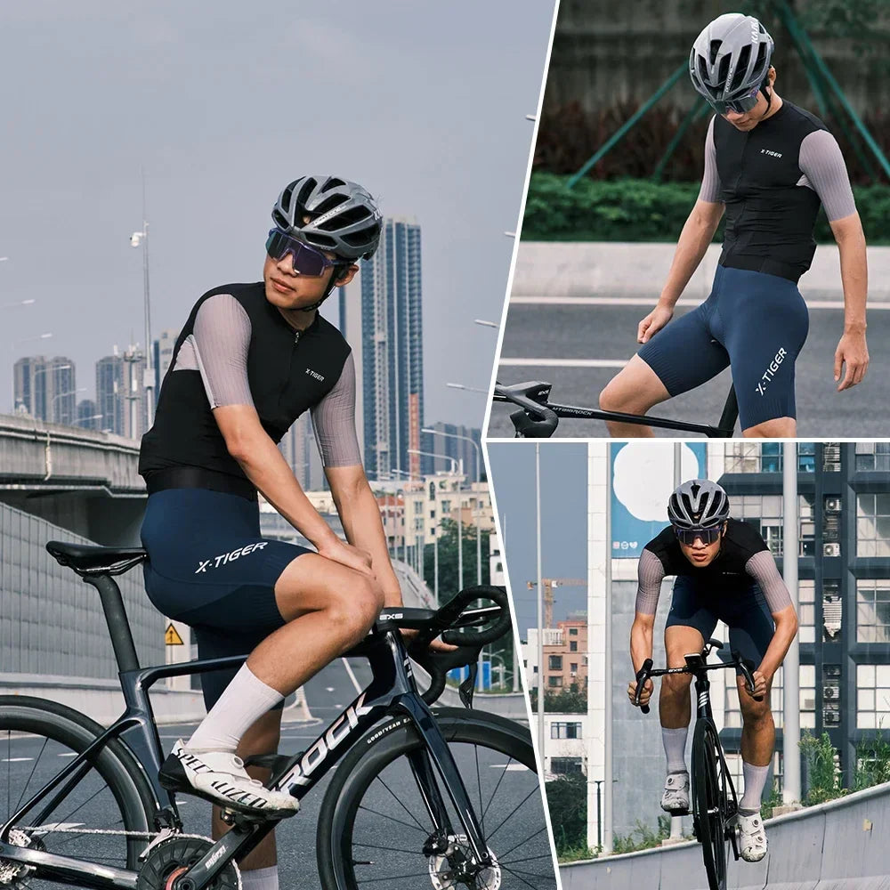 X-TIGER Men's Cycling Bib Shorts – 120 Density Pro Chamois Pad