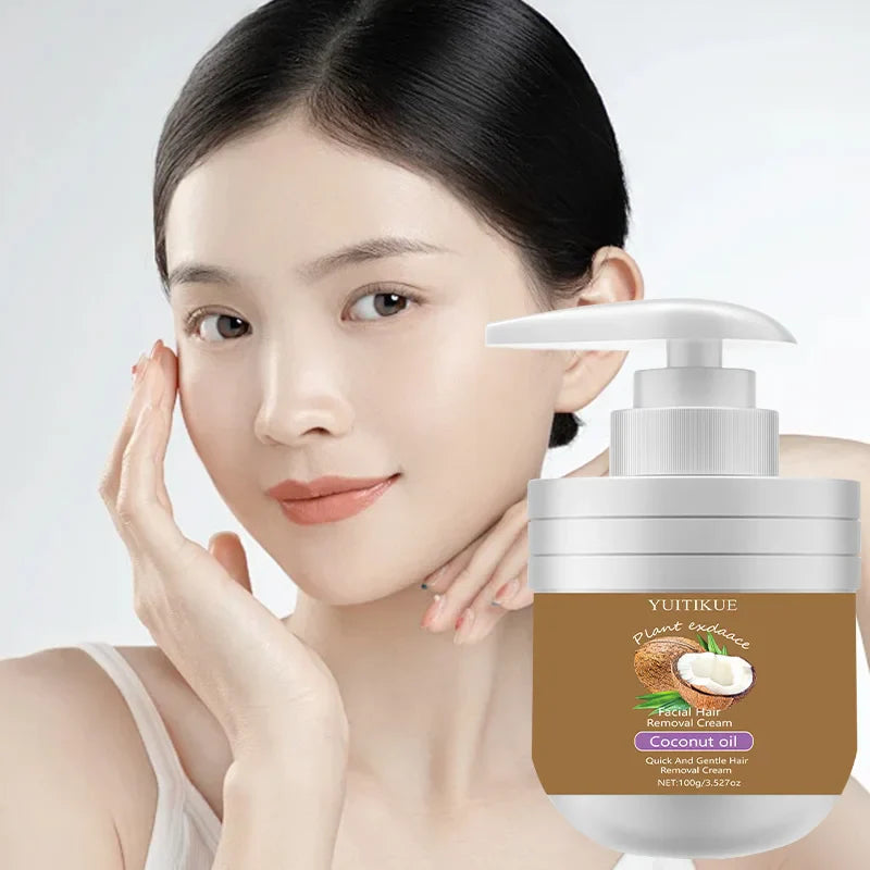 YUITIKUE Facial Hair Removal Cream 100g – Coconut Oil & Aloe