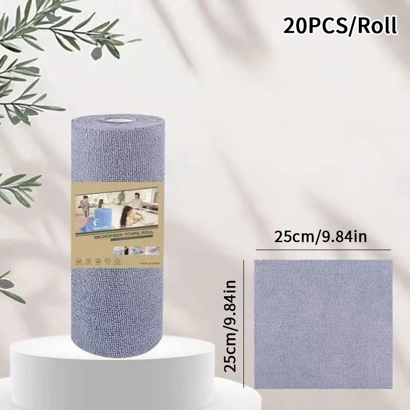 Microfiber Cleaning Cloth Roll – Reusable Tear-Off Dish Towels Microfiber Cleaning Cloth Peaceful Pleasures Health and Wellness A Gray