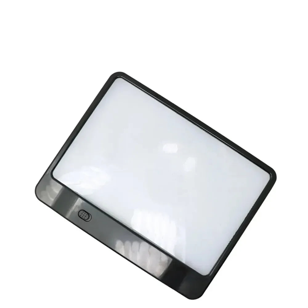3X Full Page LED Magnifier Lightweight Reading Sheet for Books Newspapers Seniors Kids Low Vision Craft Hobby Repair Peaceful Pleasures Health and Wellness Black