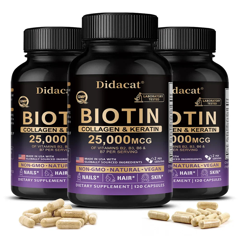 Biotin 25000 mcg + Collagen & Keratin – Hair, Skin & Nails