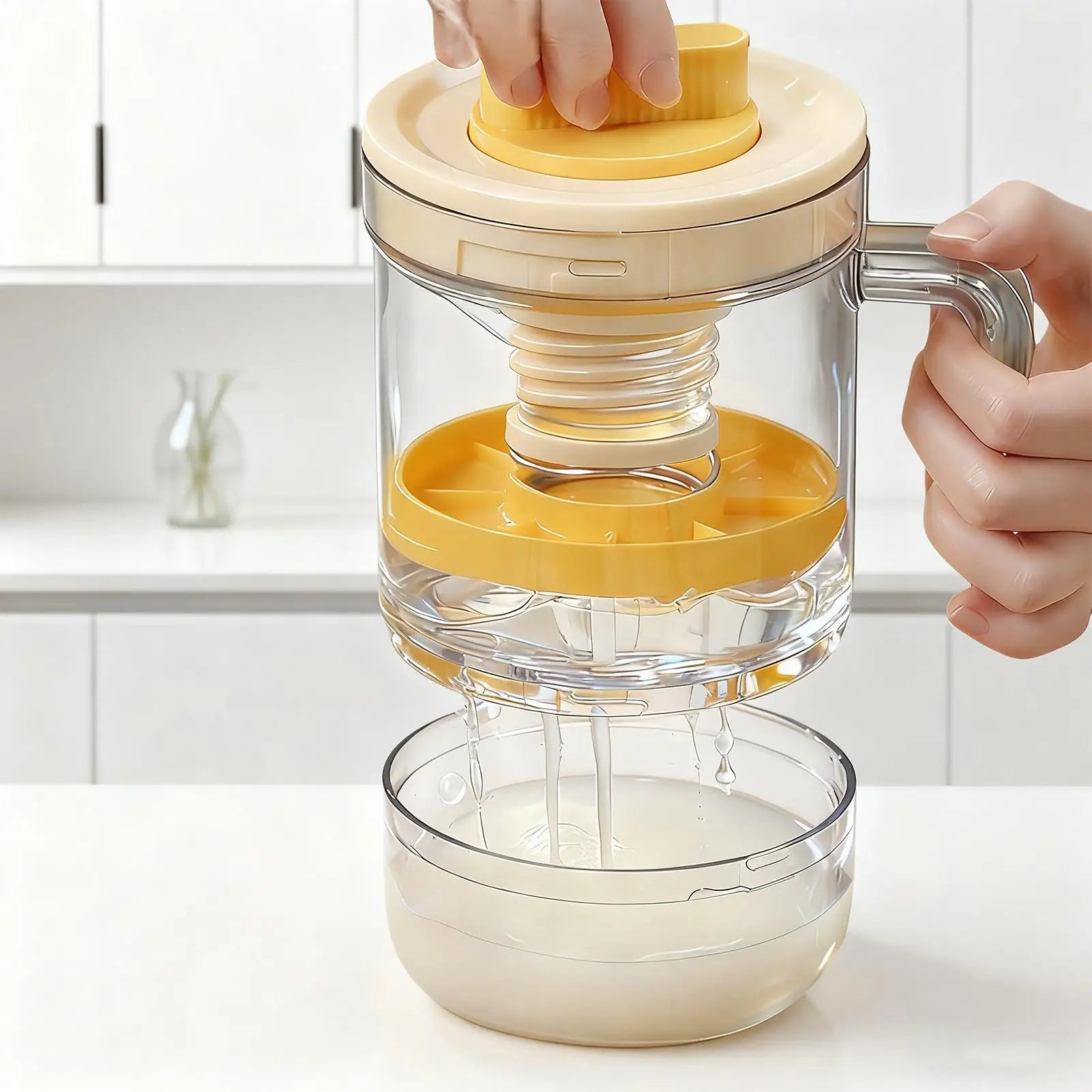 Yogurt Strainer Spring Pressure Filtration | Milk & Cream Filter Yogurt Strainer Peaceful Pleasures Health and Wellness