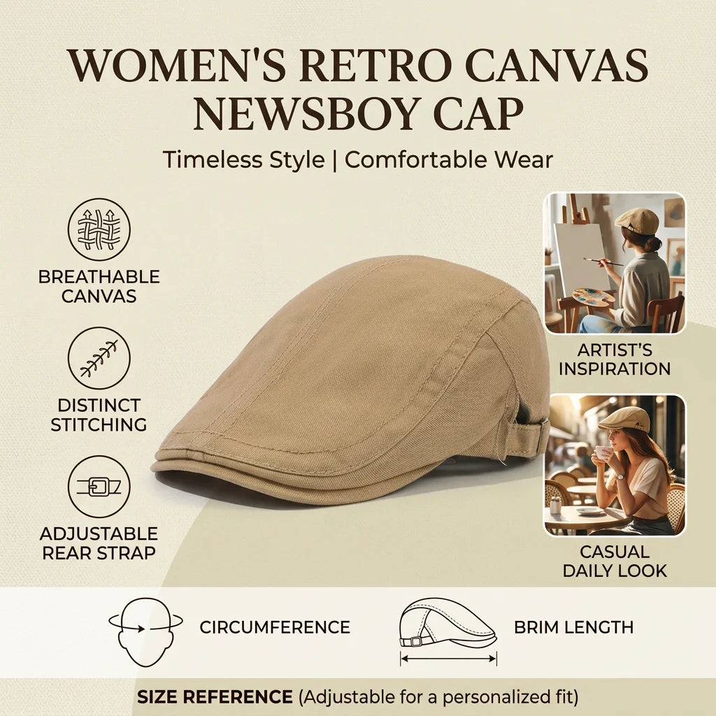 Women Retro Newsboy Hat Fashion Beret for Spring Autumn Outdoor Activities Peaceful Pleasures Health and Wellness