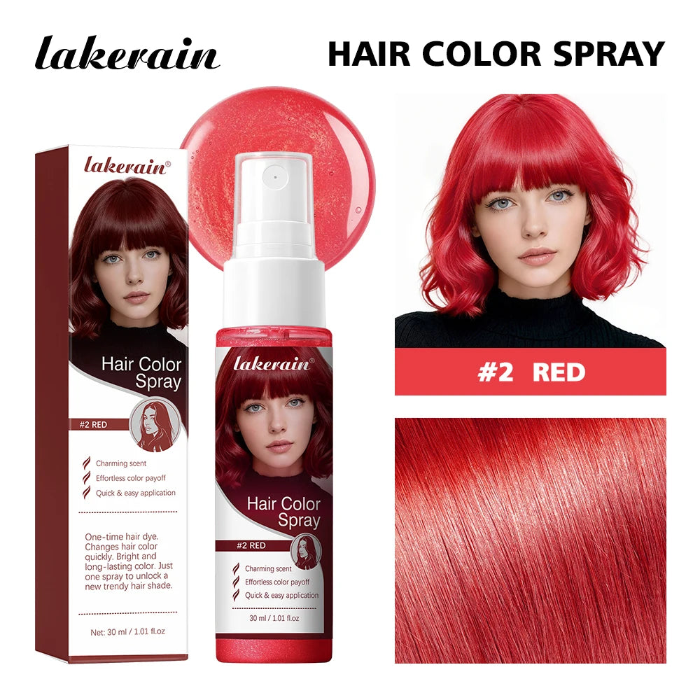 Hair Color Spray 15s Instant Coloring Rich Color Gentle Formula Temporary & Washable Long-Lasting Bright Color Hair Dyeing Spray Peaceful Pleasures Health and Wellness red