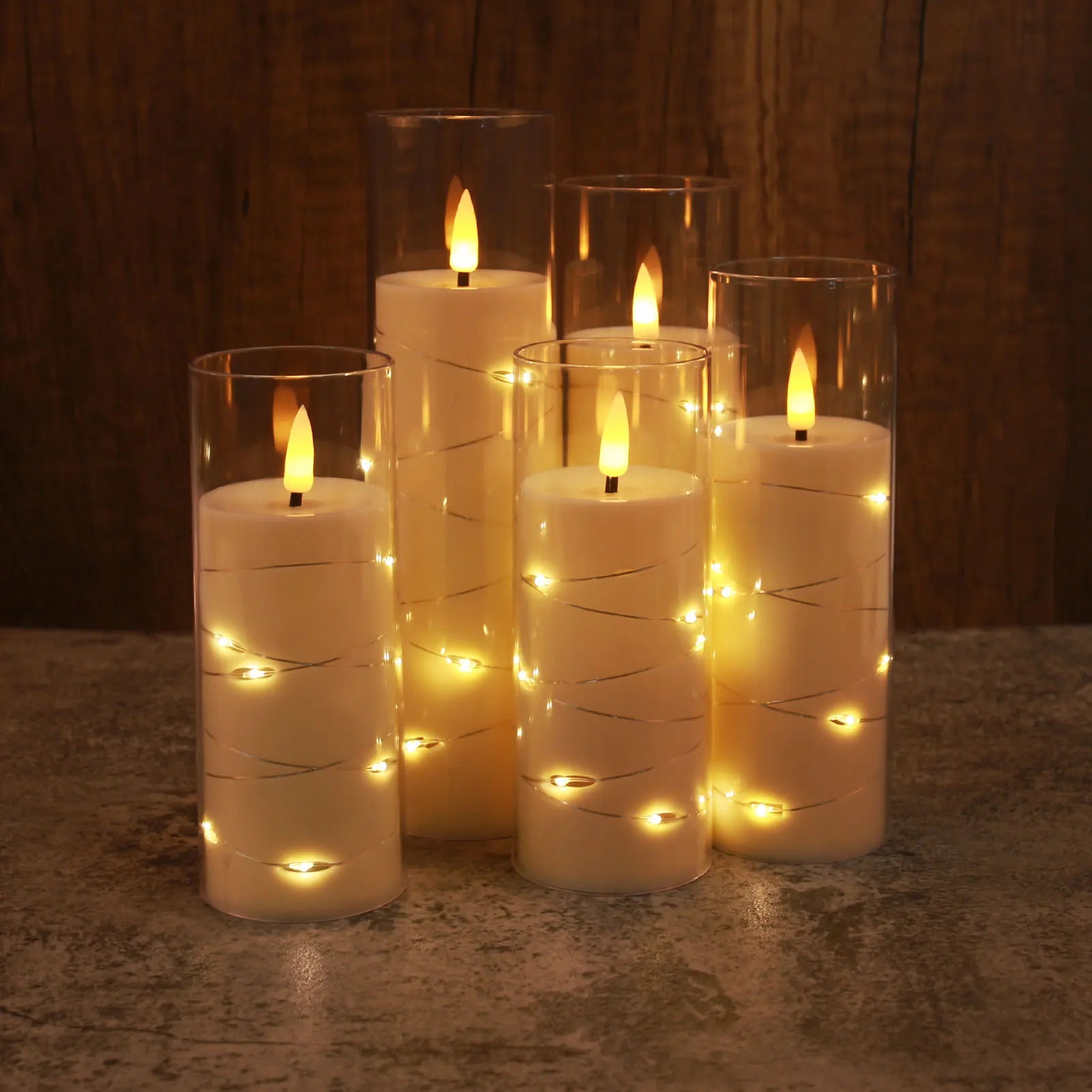 Flickering Flameless LED Pillar Candle Lights with Remote & Embedded Star String for Wishing Wedding Christmas Party Home Decor Peaceful Pleasures Health and Wellness