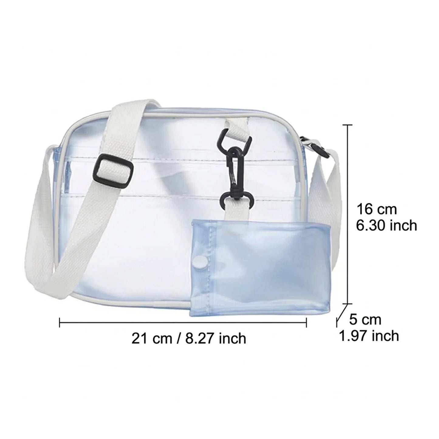 Mini Crossbody Bag For Women Jelly Transparent Material Korean Minimalist Design Spring Summer Use Peaceful Pleasures Health and Wellness
