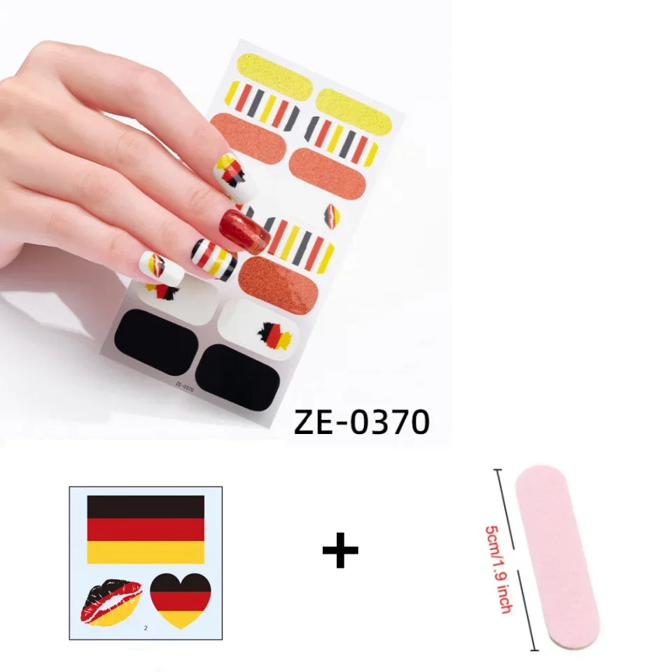 3-Piece Flag Nail Sticker & Foil Art Accessories Set Peaceful Pleasures Health and Wellness Germany 3pcs