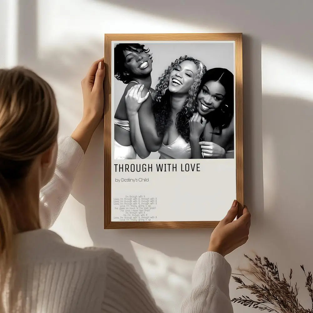 Band D-Destiny's Child Poster HD Self Adhesive Waterproof Wall Art Ideal for Home Office Dorm Bedroom Great Gift Peaceful Pleasures Health and Wellness White6 40X50cmNoframe