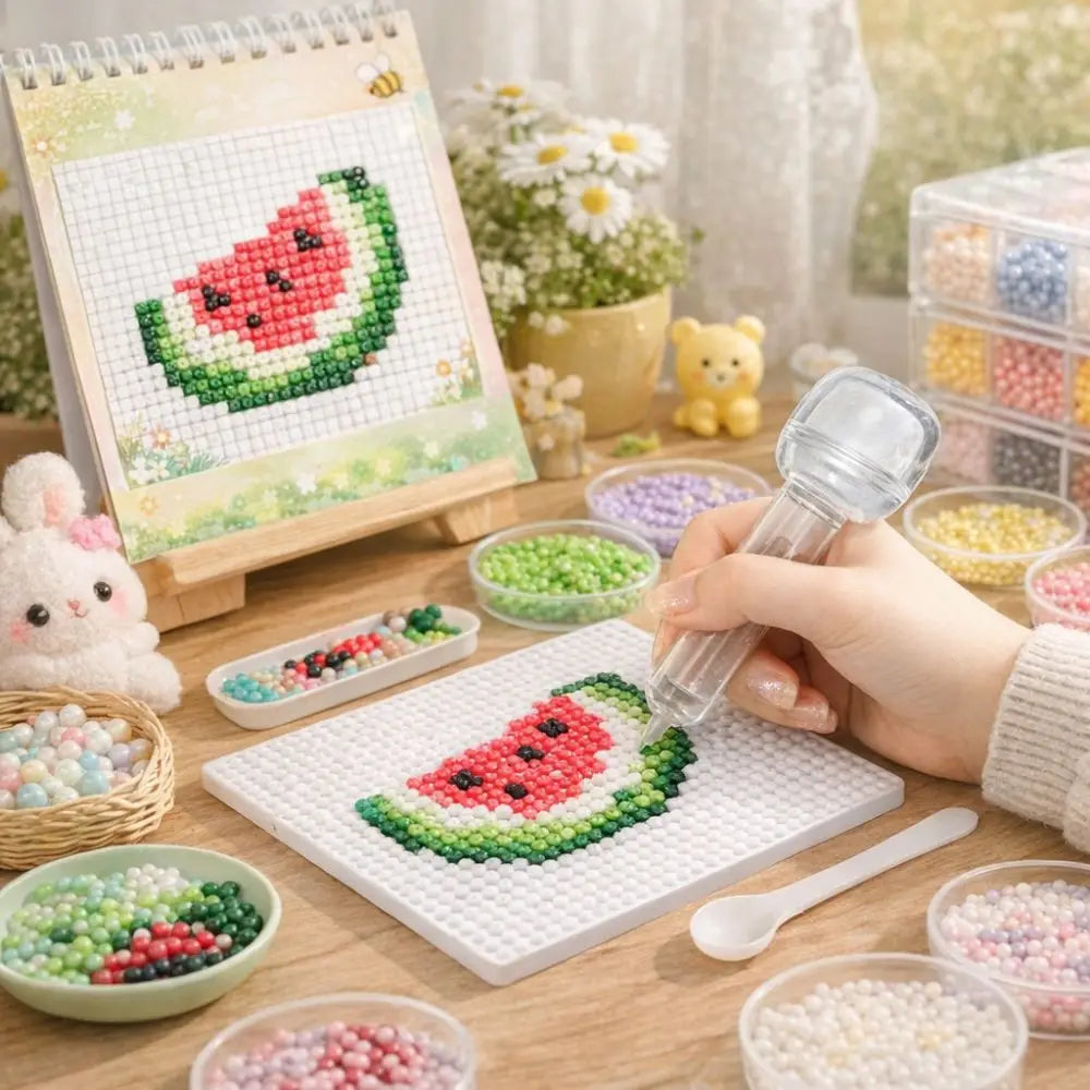 Press-Type Bead Pen | Ergonomic 3D Pixel Puzzle Dispenser