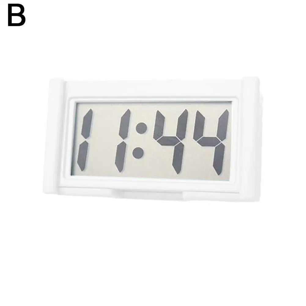 Digital Car Clock Small Car Dashboard Clock Self Adhesive Stick Mini Digital Clock Car Accessories For Vehicles Accessories Peaceful Pleasures Health and Wellness B