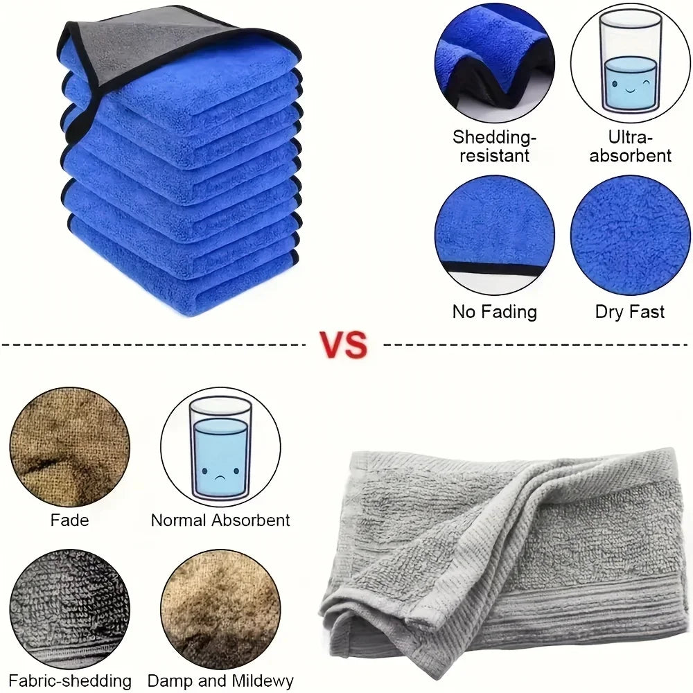 Microfiber Car Cleaning Towels 30x60cm | Quick-Dry Wash Cloths
