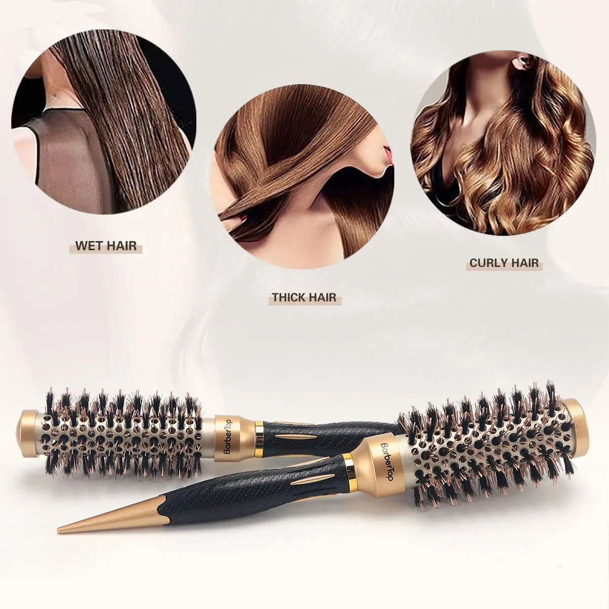 Salon Stylin Round Hair Comb Anti Static Hair Toothed Salon Styling Brush for Curly Hair Hairdressing Tools for Salon Peaceful Pleasures Health and Wellness