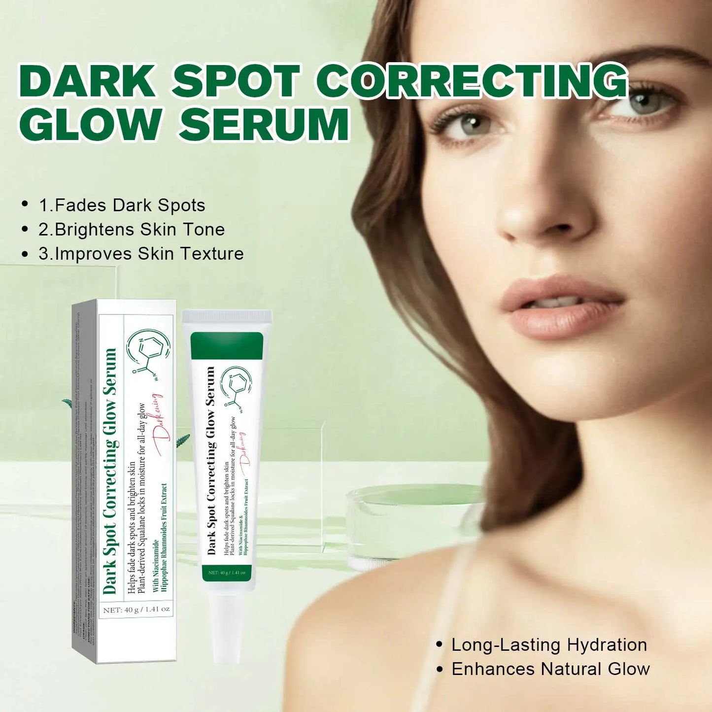 Dark Spot Correcting Glow Serum Brighten Skin Tone 5% Niacinamide Dark Spot Remover Skin Care Serum for Face 40g Peaceful Pleasures Health and Wellness