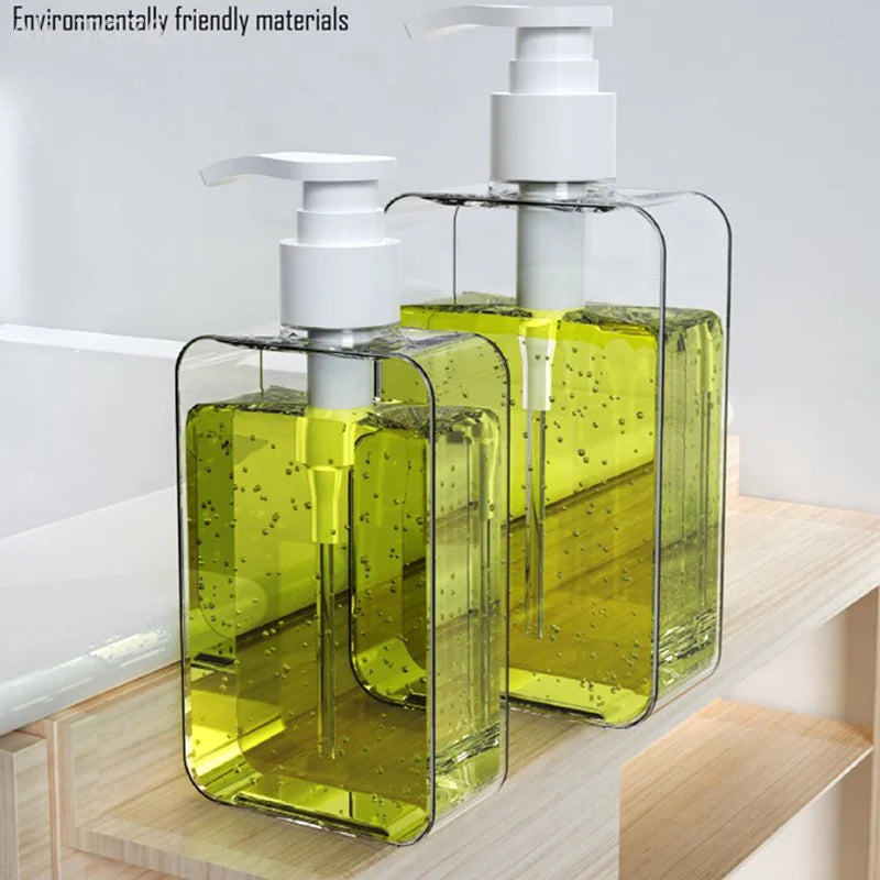 Transparent Square Refillable Soap & Lotion Pump Dispenser