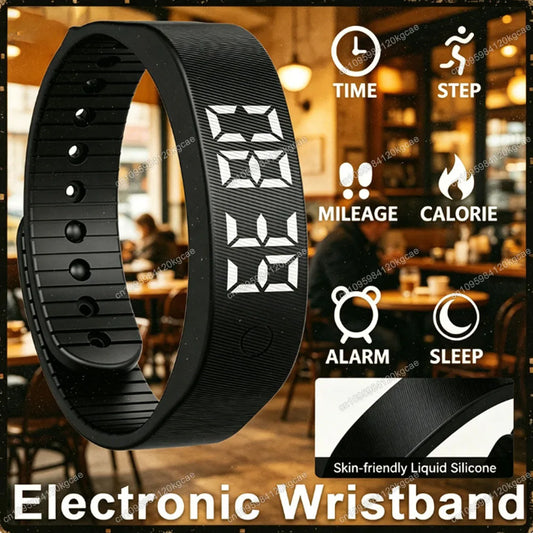 LED Alarm Bracelet – Pedometer, Sleep Tracker & Vibrating Alert Fitness Tracker Bracelet Oasis Select