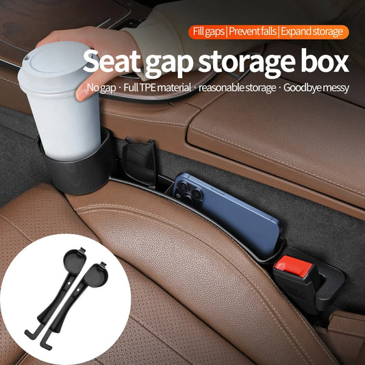 Car Seat Gap Filler Organizer with Cup Holder & Hook – 2 Pack Car Seat Organizer Oasis Select