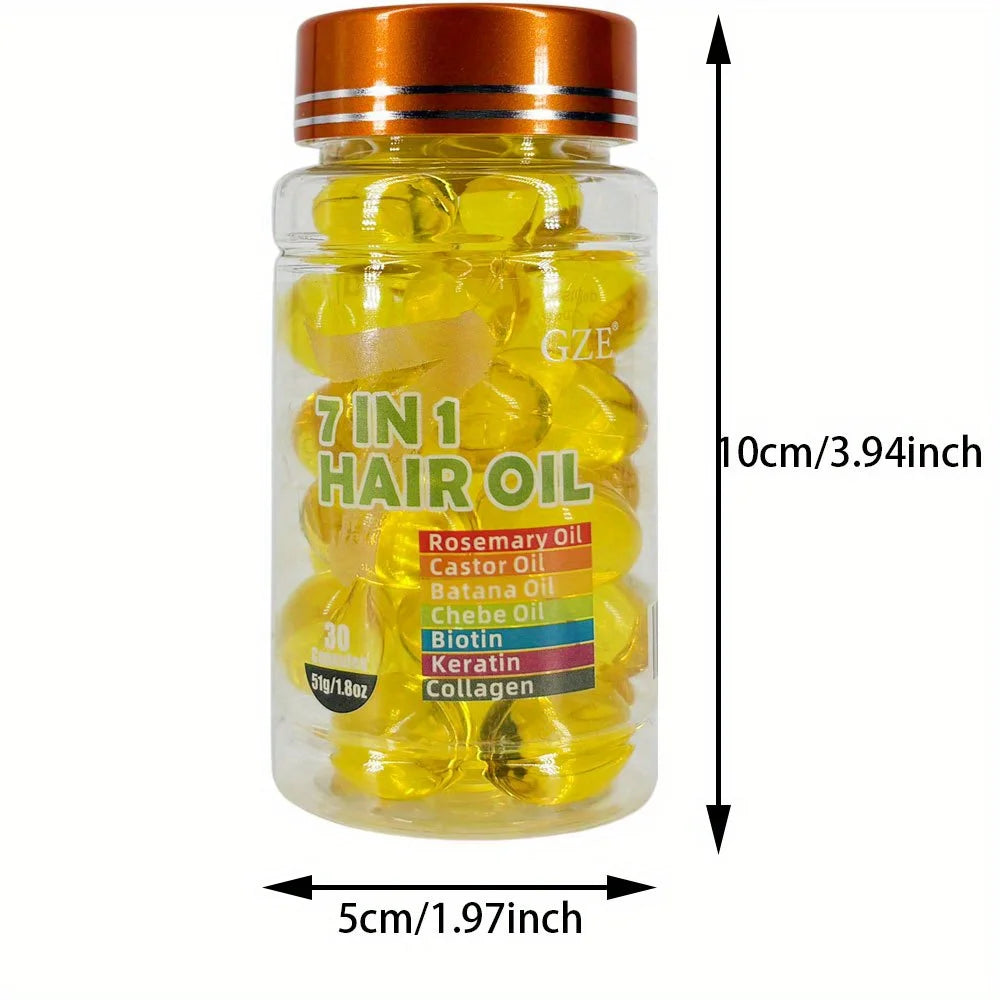 GZE 7-in-1 Hair Oil | Rosemary, Castor, Biotin & Collagen Hair Treatment Oil Peaceful Pleasures Health and Wellness