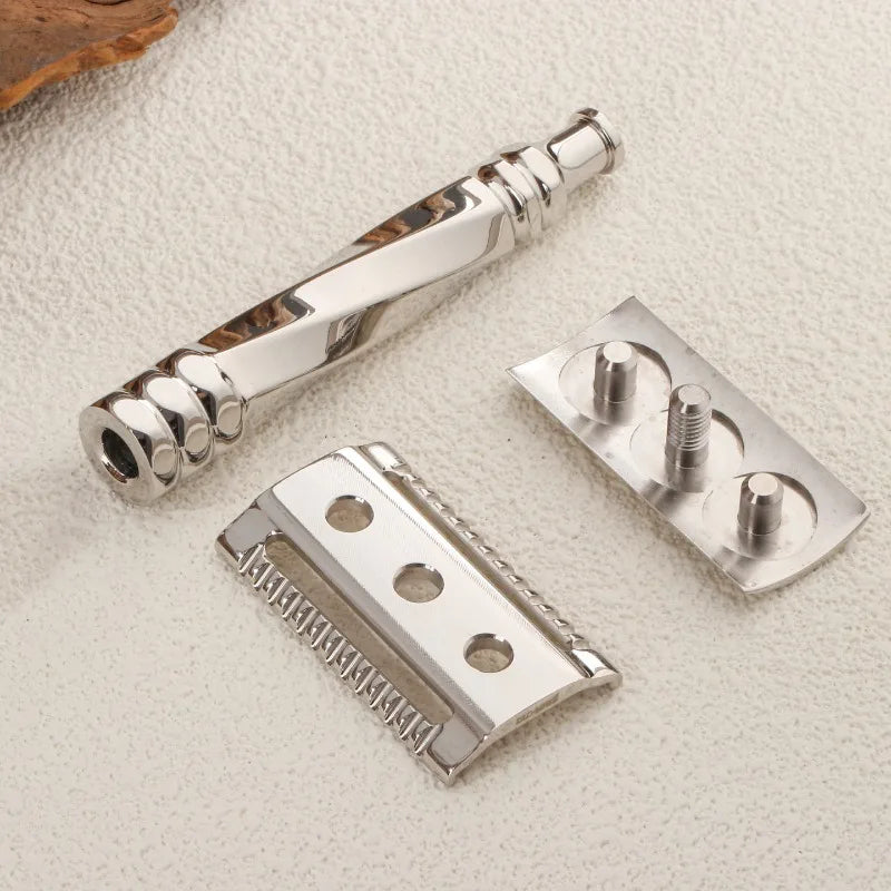 Yaqi Cerberus Stainless Steel Safety Razor 0.65mm Blade Gap 77mm Handle for Smooth Shaving Experience Peaceful Pleasures Health and Wellness