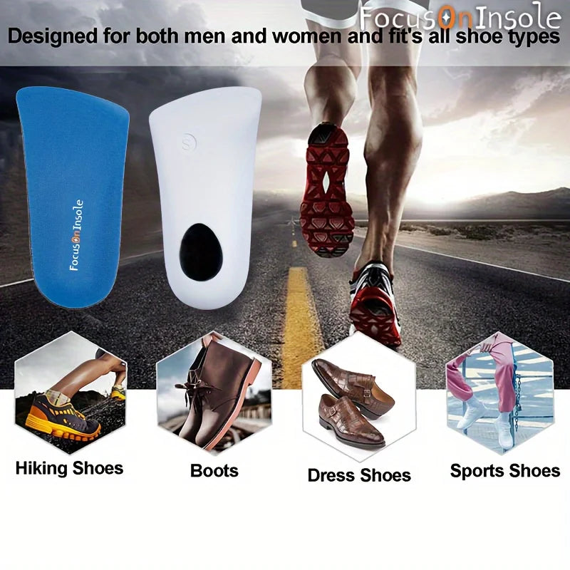 1 Pair Correction Half Size Insole Shock-Absorbing Insole,Flat foot insole,Arch support,Correction of Inner Eight Shaped Insole Peaceful Pleasures Health and Wellness