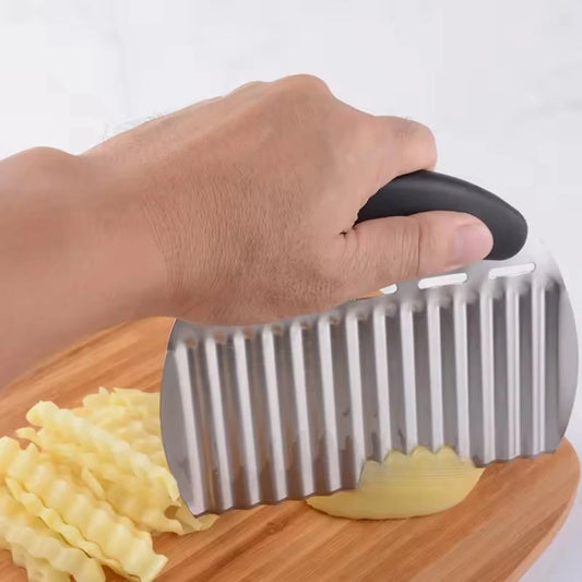 Stainless Steel Crinkle Cutter Knife – Wavy Vegetable Chopper Crinkle Cutter Knife Peaceful Pleasures Health and Wellness