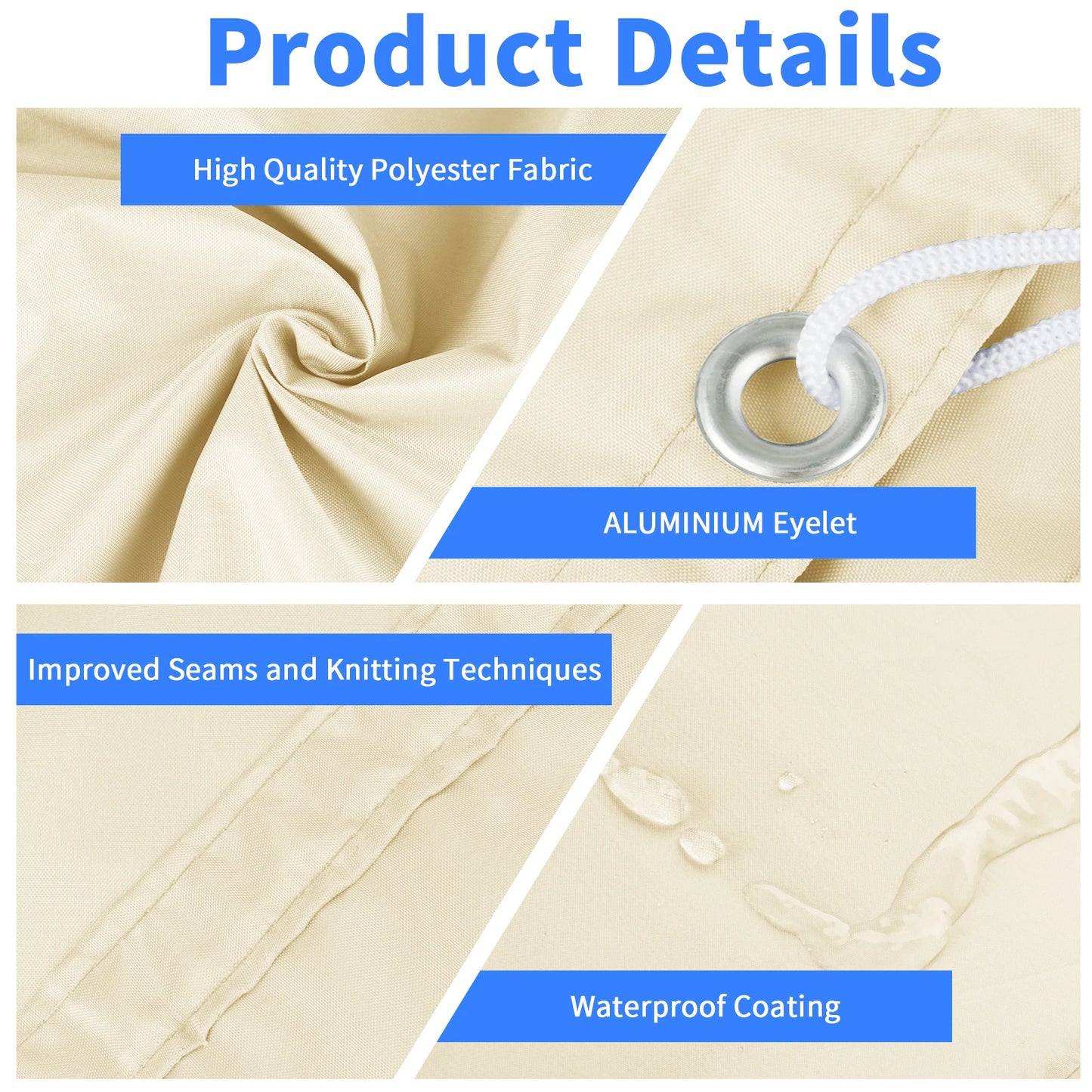 Rectangular Sun Shade Sail – 95% UV & Waterproof Outdoor Cover
