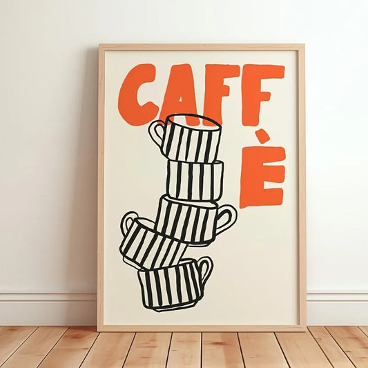 Retro Italian Caffé Canvas Print | Espresso Kitchen Wall Art Canvas Wall Art Peaceful Pleasures Health and Wellness