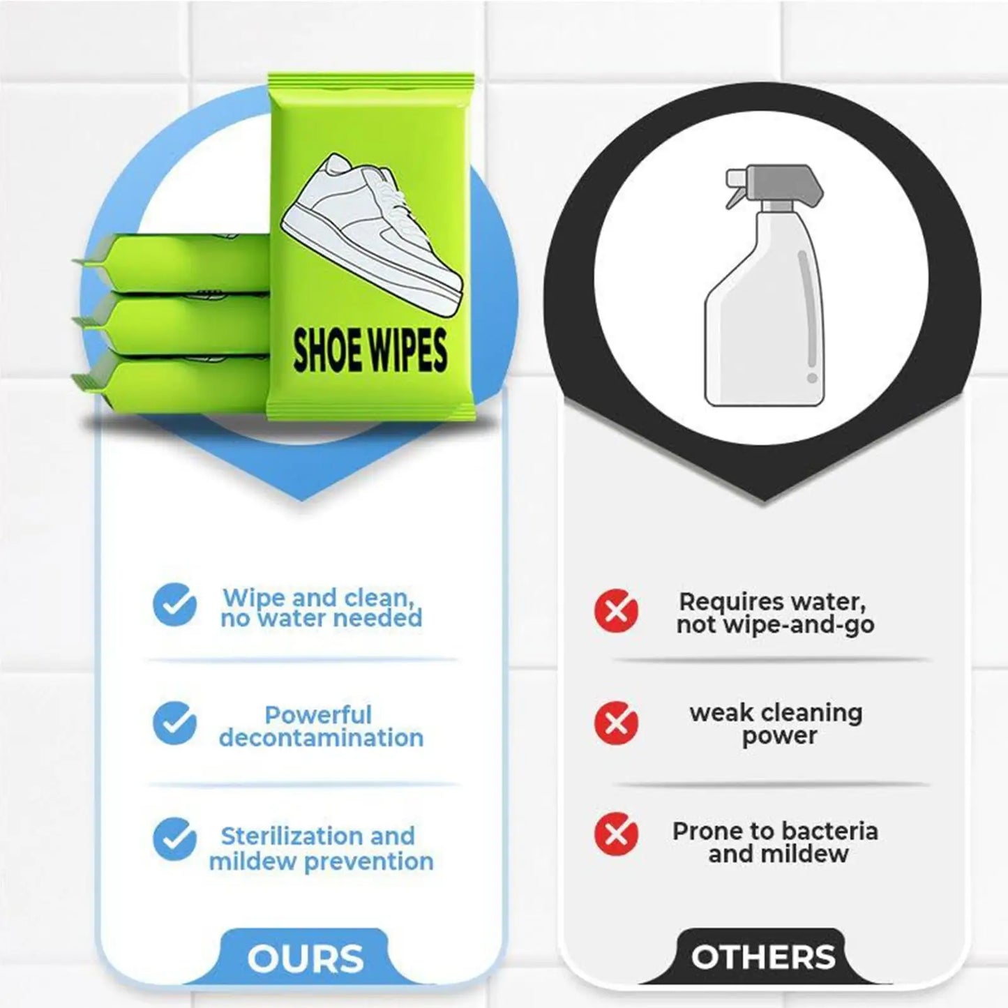 Portable Shoe Cleaner Wipes – Sneaker & Leather Cleaning (18pk)