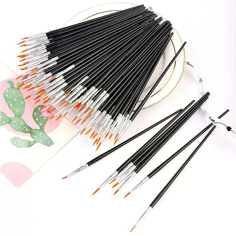50-Piece Artist Paint Brush Set – Nylon Art & Craft Brushes