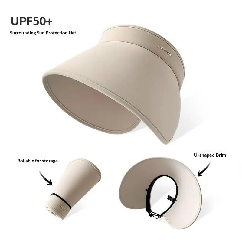 Women's Wide Brim Foldable Sun Hat – UV Protection Beach Cap