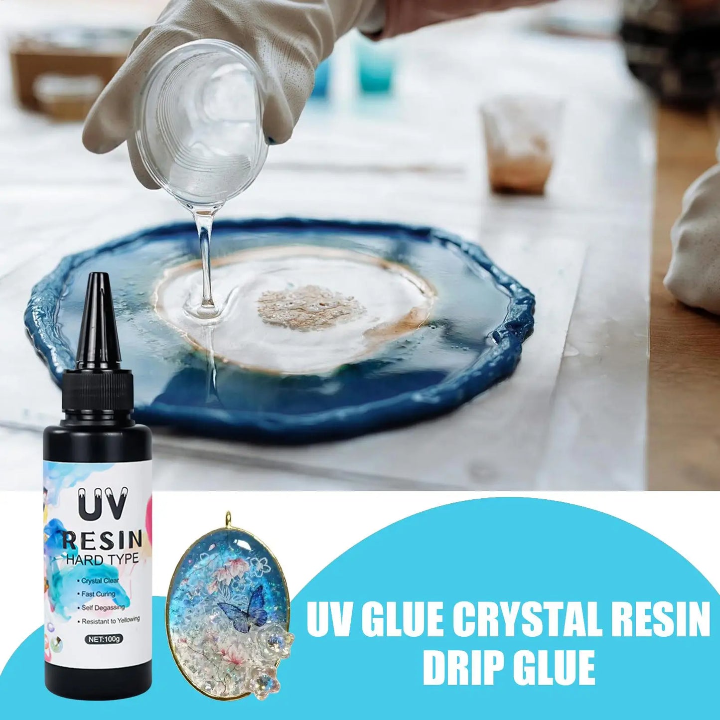 UV Resin Glue – Crystal Clear Fast-Curing Epoxy for Jewelry
