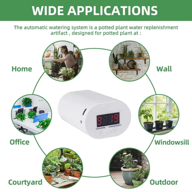 Automatic Plant Watering Device Efficient Double Pump Drip Irrigation System with Intelligent Watering Timer for Garden Use Peaceful Pleasures Health and Wellness