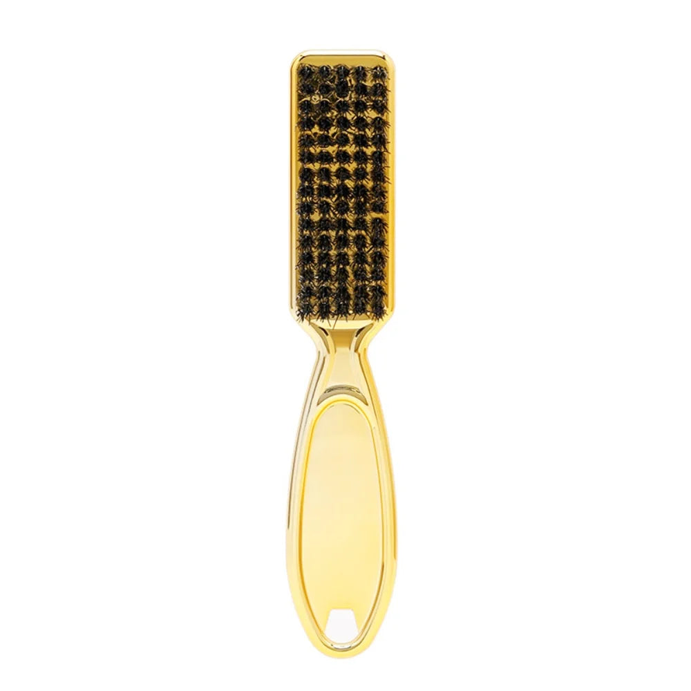3pcs/Set Plating Gold Hair Clipper Cutting Comb And Brush Set Colorful Barber Comb Neck Duster Brush Set For Barbermen Tools Peaceful Pleasures Health and Wellness C